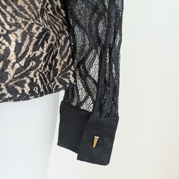 PRABAL GURUNG Mock Neck Feather Lace Blouse 2 - Picture 10 of 13